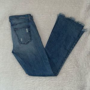 Current/Elliott The Flip Flop Bootcut Jean in Saturdaze Destroy Blue Denim Size